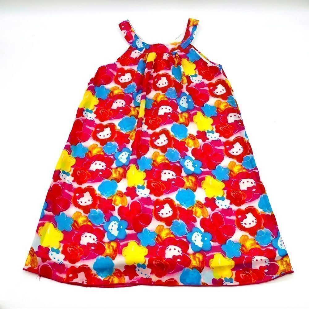 Hello Kitty HK Heads Print Allover Summer Dress Size 6X